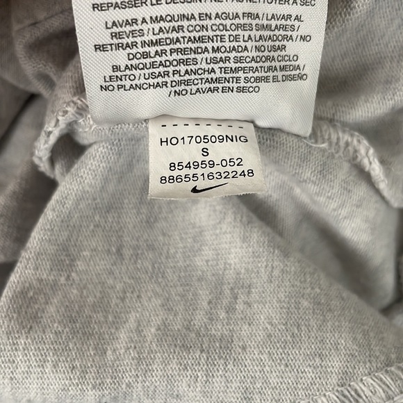Nike Grey Hoodie Front Logo Kangaroo Pocket Sweatshirt Size Small - Picture 6 of 6